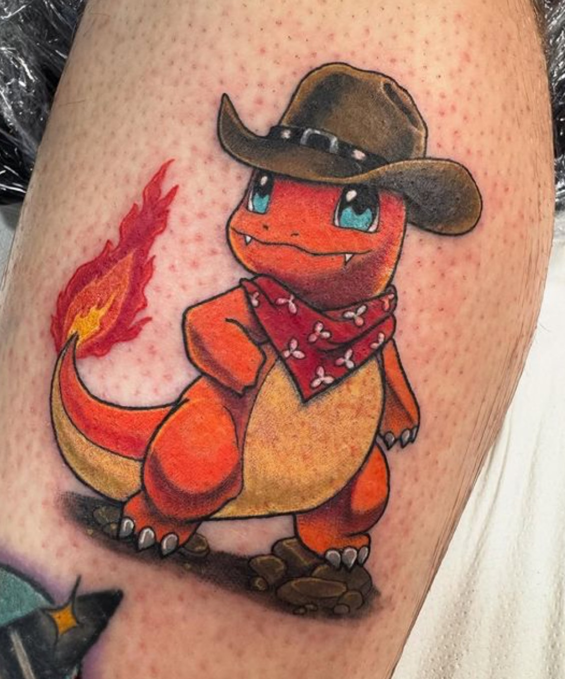 Cowboy Charmander color tattoo
